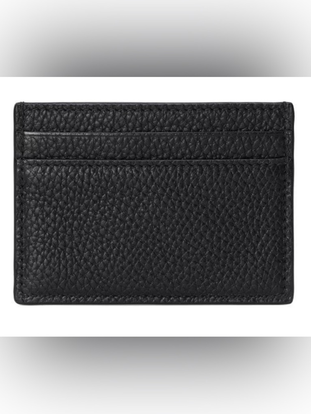 NEW GUCCI BLACK LEATHER LETTERING LOGO CARD CASE WALLET W/BOX - Picture 4 of 7